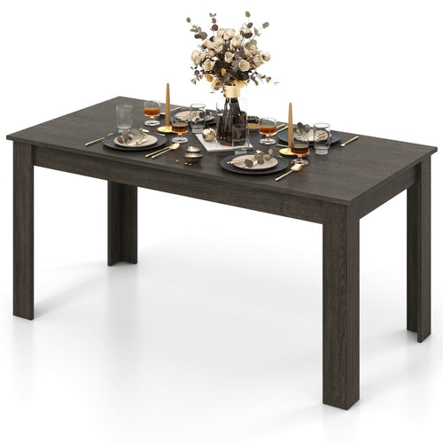 63 Inch Rectangular Modern Dining Table, Gray