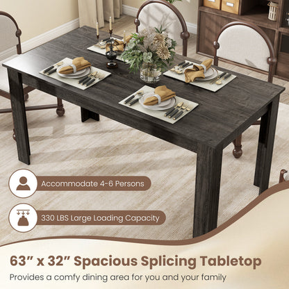 63 Inch Rectangular Modern Dining Table, Gray Dining Tables at Gallery Canada
