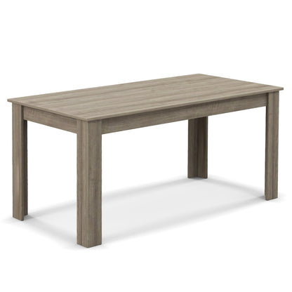 63 Inch Rectangular Modern Dining Kitchen Table, Light Gray