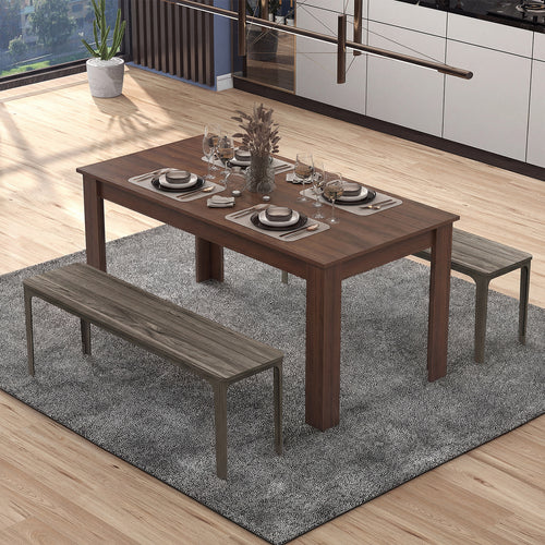 63 Inch Rectangular Dining Table, Walnut