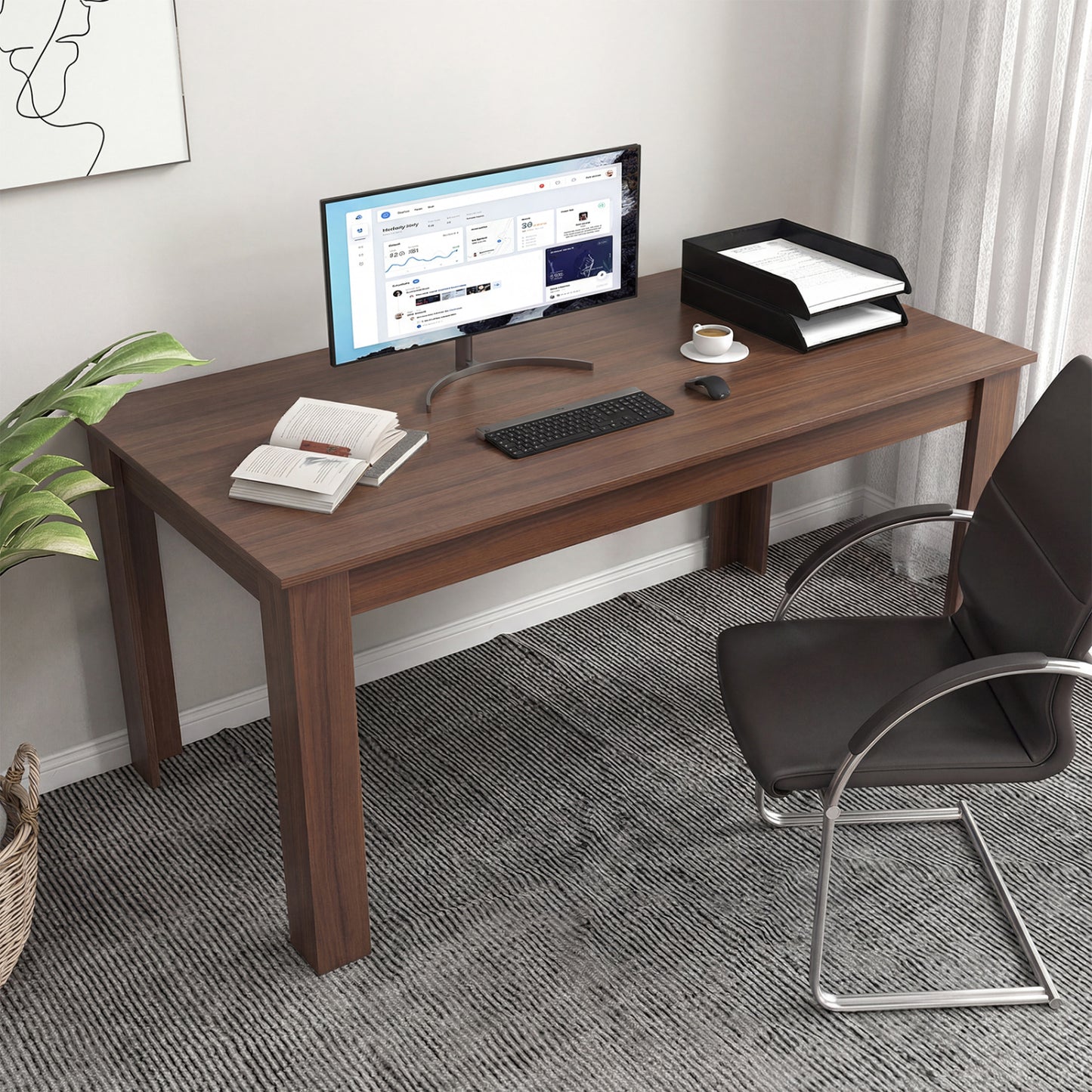 63 Inch Rectangular Dining Table, Walnut Dining Tables at Gallery Canada