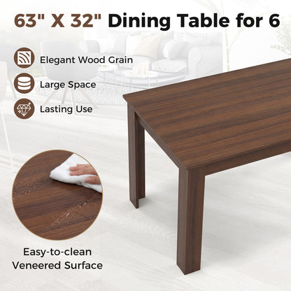 63 Inch Rectangular Dining Table, Walnut Dining Tables at Gallery Canada
