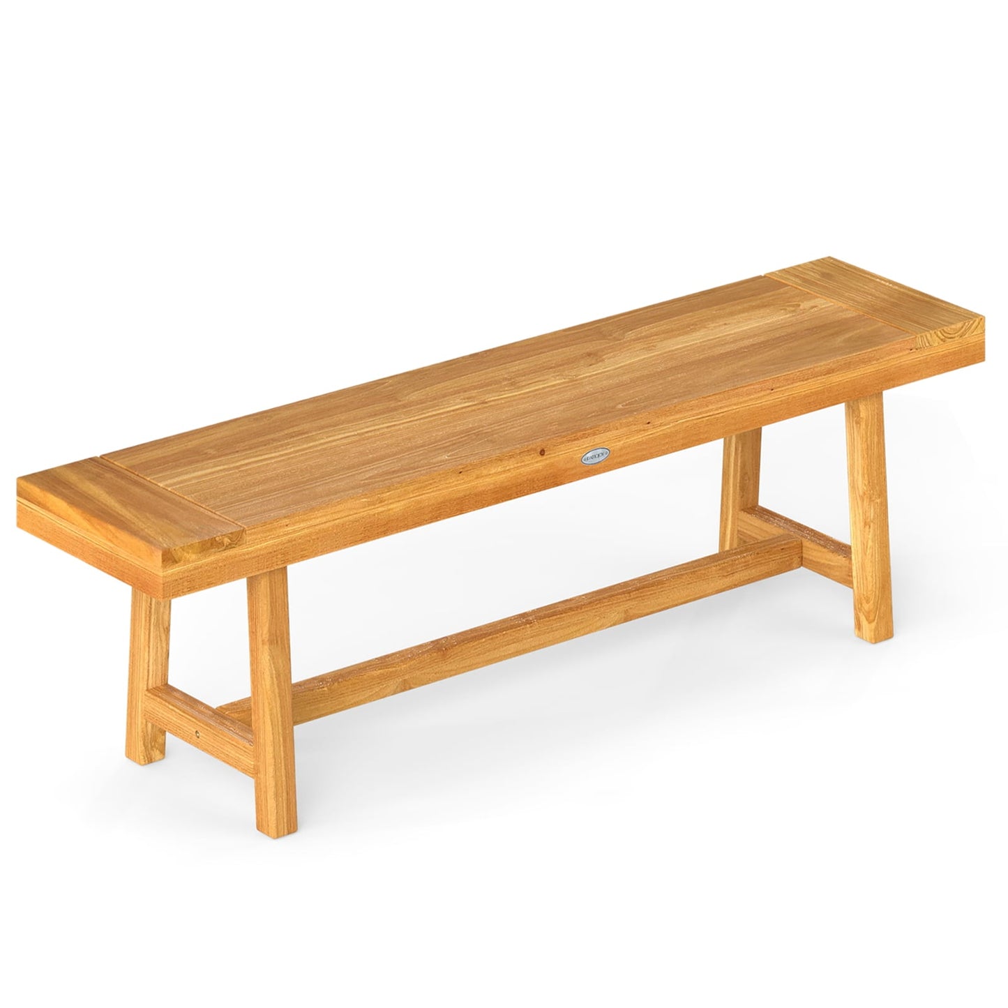 63 Inch Solid Wood Bench, Seats 3 People, Natural Outdoor Benches at Gallery Canada