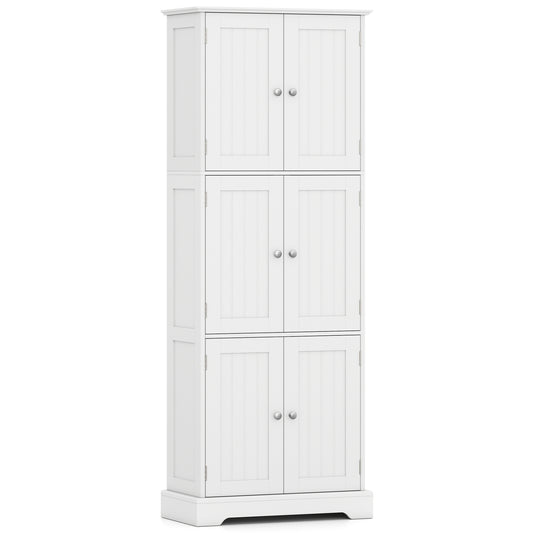 63 Inch Tall Bathroom Storage Cabinet, White Floor Cabinets White at Gallery Canada