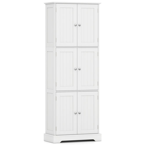 63 Inch Tall Bathroom Storage Cabinet, White