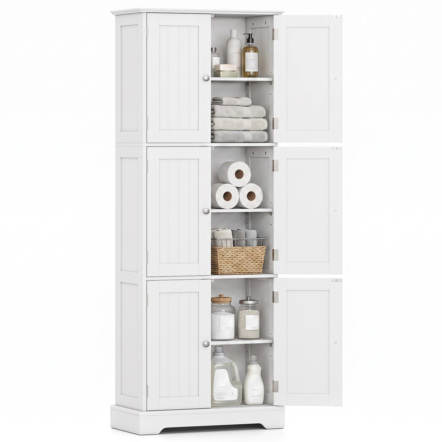 Armoire de salle de bain de 63 pouces de hauteur, blanche