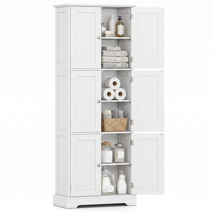 Armoire de salle de bain de 63 pouces de hauteur, blanche