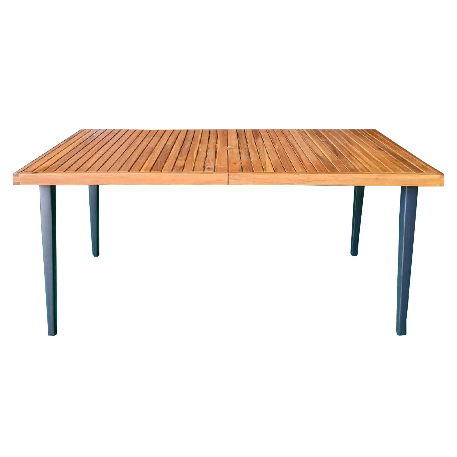 63 Inches Outdoor Indoor Dining Table with 1.97 Inches Umbrella Hole and Metal Legs Patio Dining Tables Options at Gallery Canada