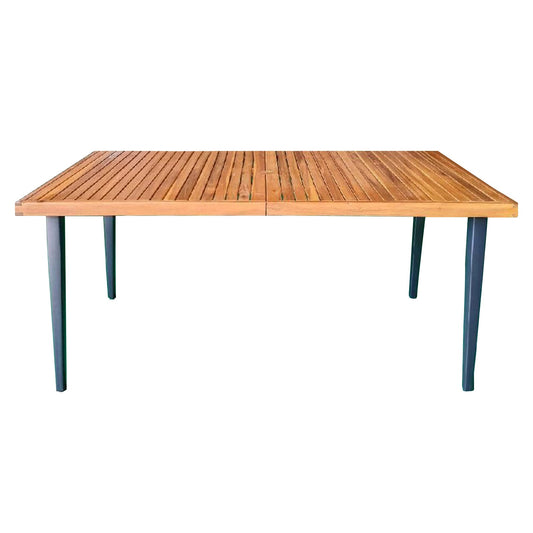 63 Inches Outdoor Indoor Dining Table with 1.97 Inches Umbrella Hole and Metal Legs Patio Dining Tables Options at Gallery Canada