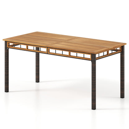 63" Outdoor Dining Table with Acacia Wood Slatted Tabletop Patio Dining Tables Options at Gallery Canada