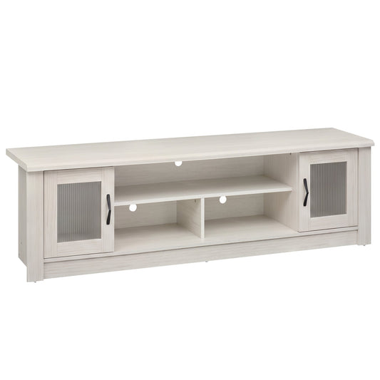 63" Wooden Farmhouse TV Stand For 70" TVs, White Entertainment Centers & TV Stands White at Gallery Canada