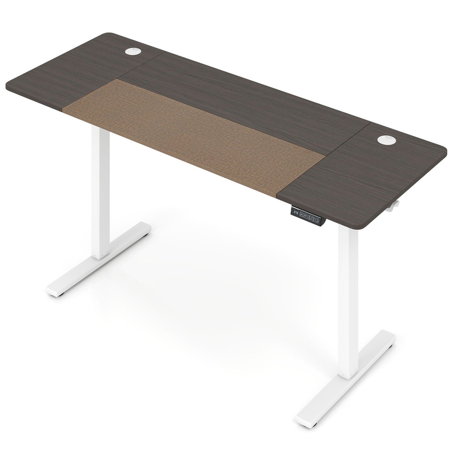 63 x 24 Inch Height Adjustable Sit Stand Desk, Grey Computer Desks Gray at Gallery Canada