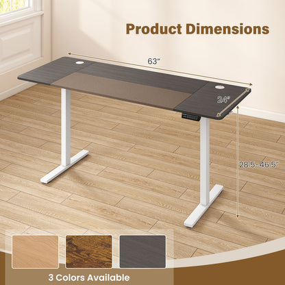 63 x 24 Inch Height Adjustable Sit Stand Desk, Grey