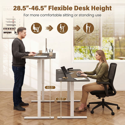 63 x 24 Inch Height Adjustable Sit Stand Desk, Grey