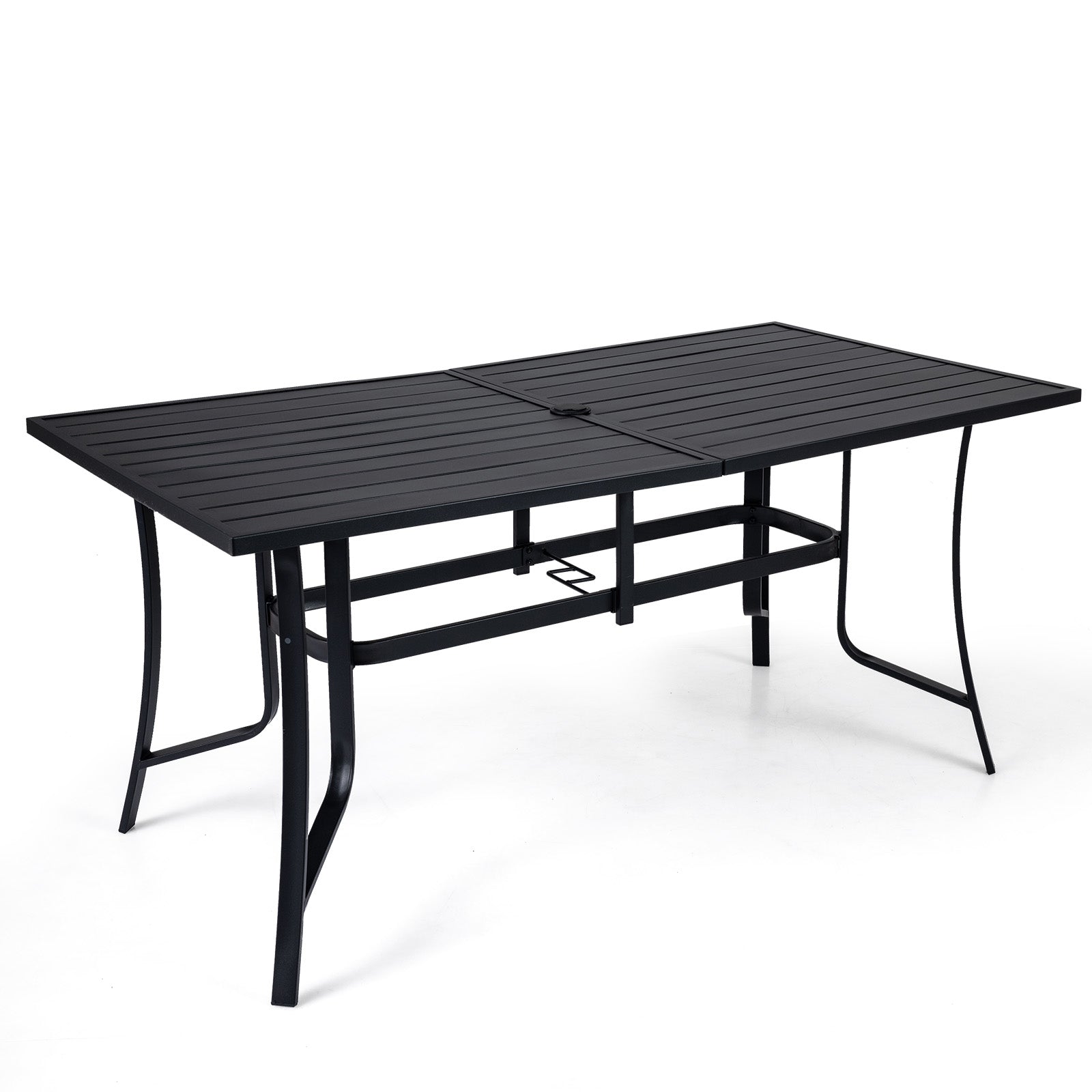 63" x 33" Rectangle Metal Patio Dining Table For 6