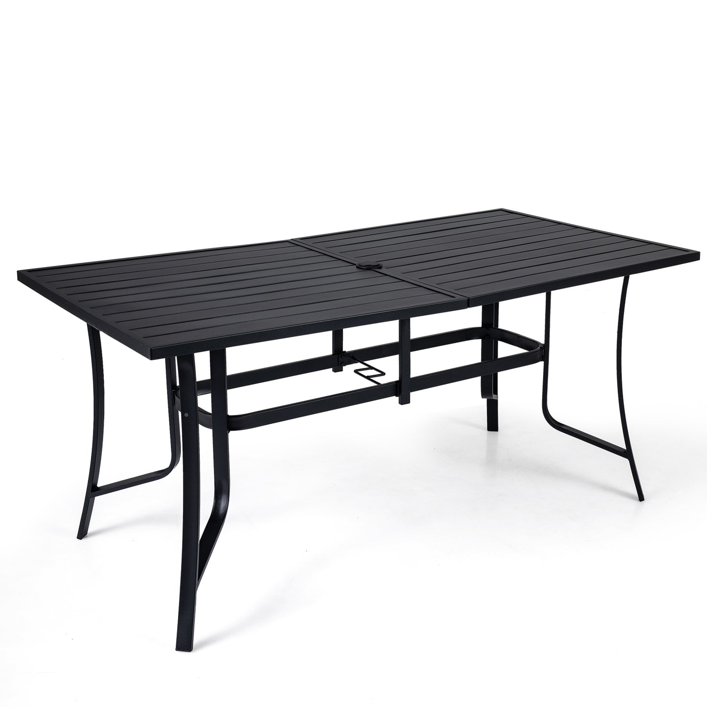 63" x 33" Rectangle Metal Patio Dining Table For 6