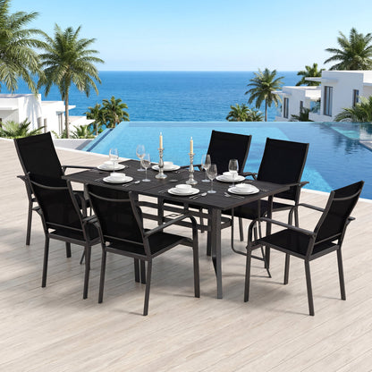 63" x 33" Rectangle Metal Patio Dining Table For 6 Patio Dining Tables at Gallery Canada