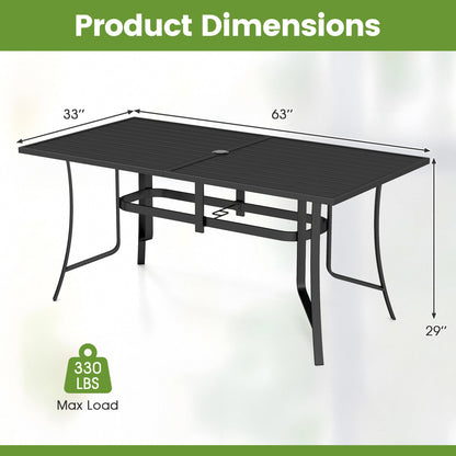 63" x 33" Rectangle Metal Patio Dining Table For 6 Patio Dining Tables at Gallery Canada