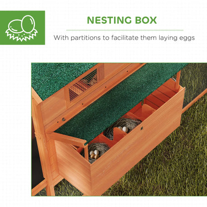 137" Wooden Chicken Coop With Run, Nesting Box, Orange Chicken Coops at Gallery Canada