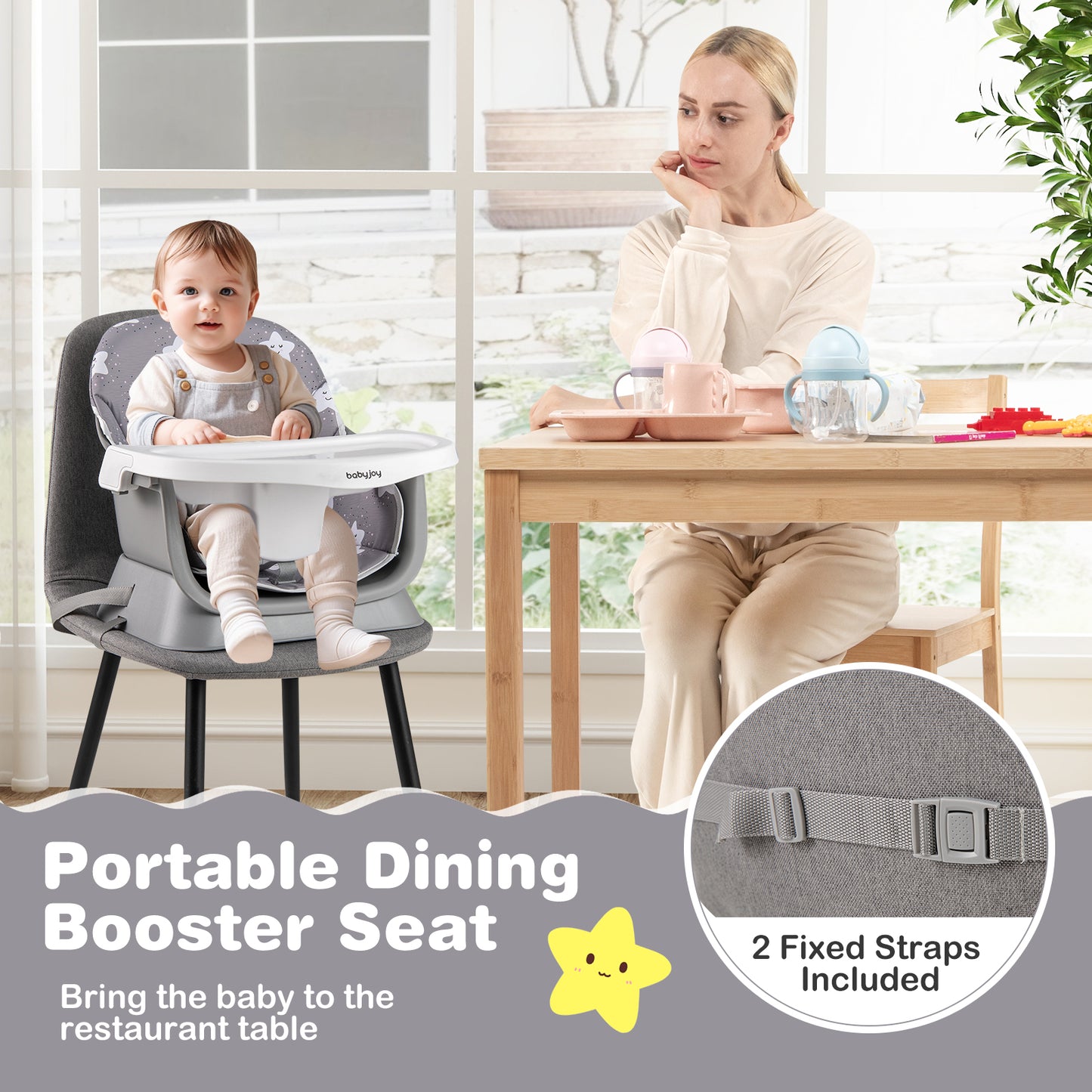 16-in-1 Baby High Chair with Activity Center and Booster Seat for Babies and Toddlers-Grey, Gray High Chairs at Gallery Canada