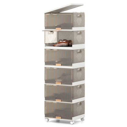 3/4/5/6-Cube Stackable Storage Bins with Detachable Wheels-6 Cube, White Shoe Racks & Storage Benches at Gallery Canada