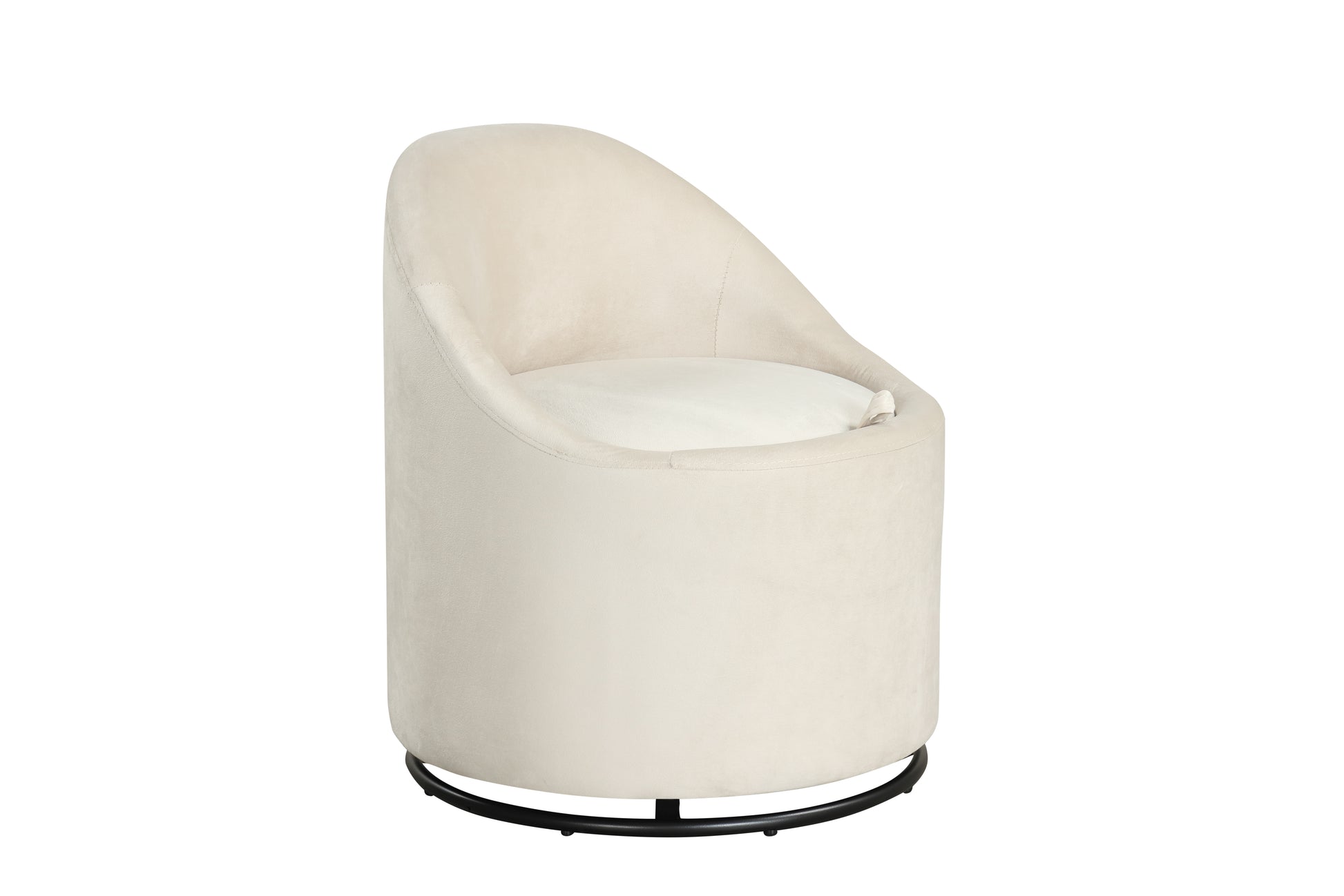 Barrel Chair with Storage 360° Swivel Upholstered Vanity Chair, Beige Accent Chairs at Gallery Canada