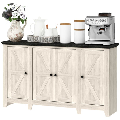 Rustic Sideboard, Buffet Cabinet, Adjustable Shelves, White Wood Grain, White Storage Cabinets White Wood Grain, Black Wood Grain at Gallery Canada