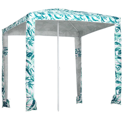 6.5' Beach Umbrella, UV50+ Sun Shade with Sandbags, Green Beach Umbrellas at Gallery Canada