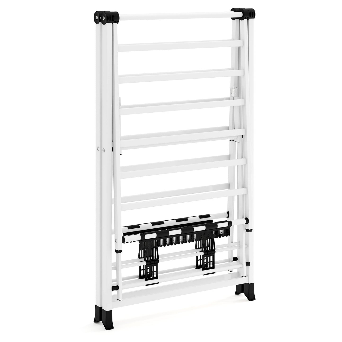 64 Inches Clothes Drying Rack with Height Adjustable Wings, White Drying Racks at Gallery Canada