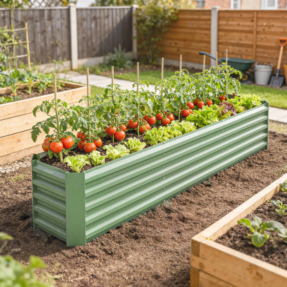 8 x 1.3 x 1.5ft Galvanized Raised Garden Bed, Light Green Planter Box, Light Green Galvanized Planter Boxes at Gallery Canada