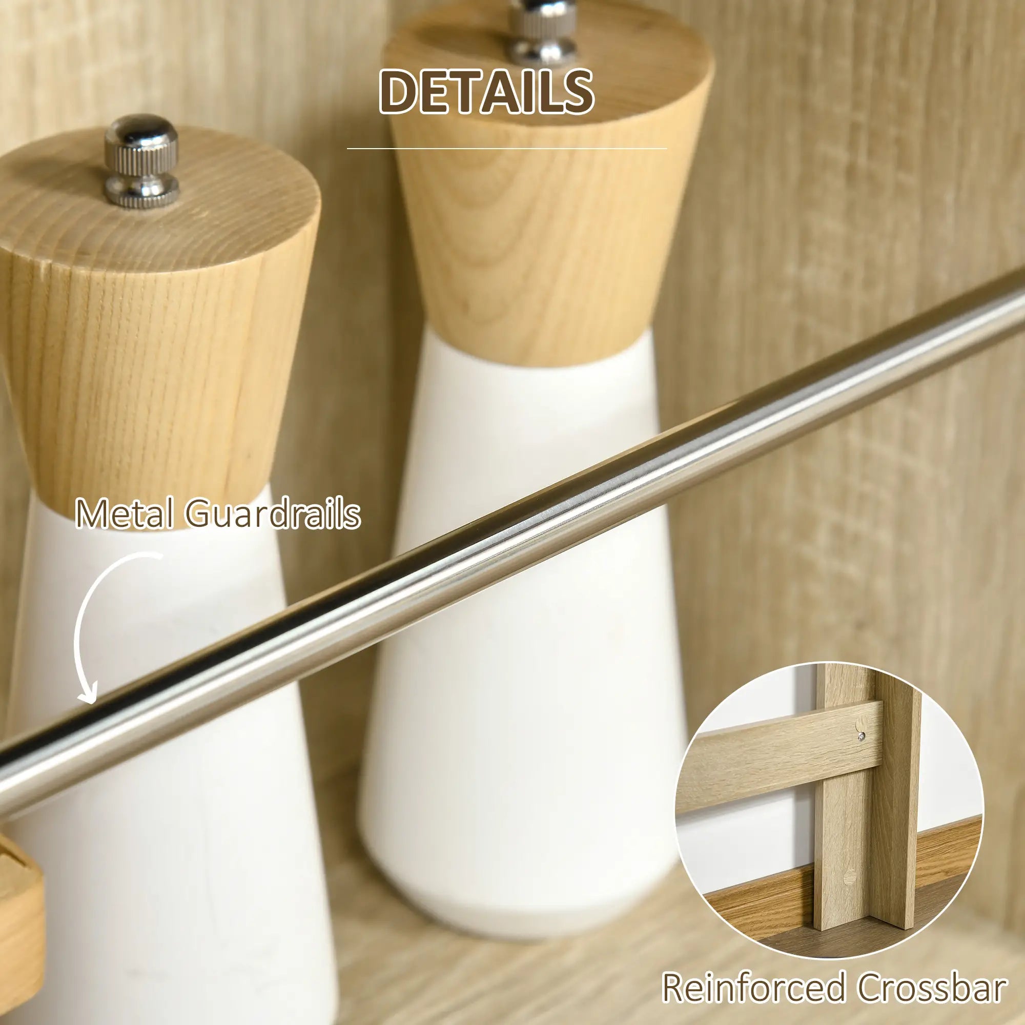 Bar Table Counter Height with 3 Storage Shelves, Natural Bar Tables at Gallery Canada