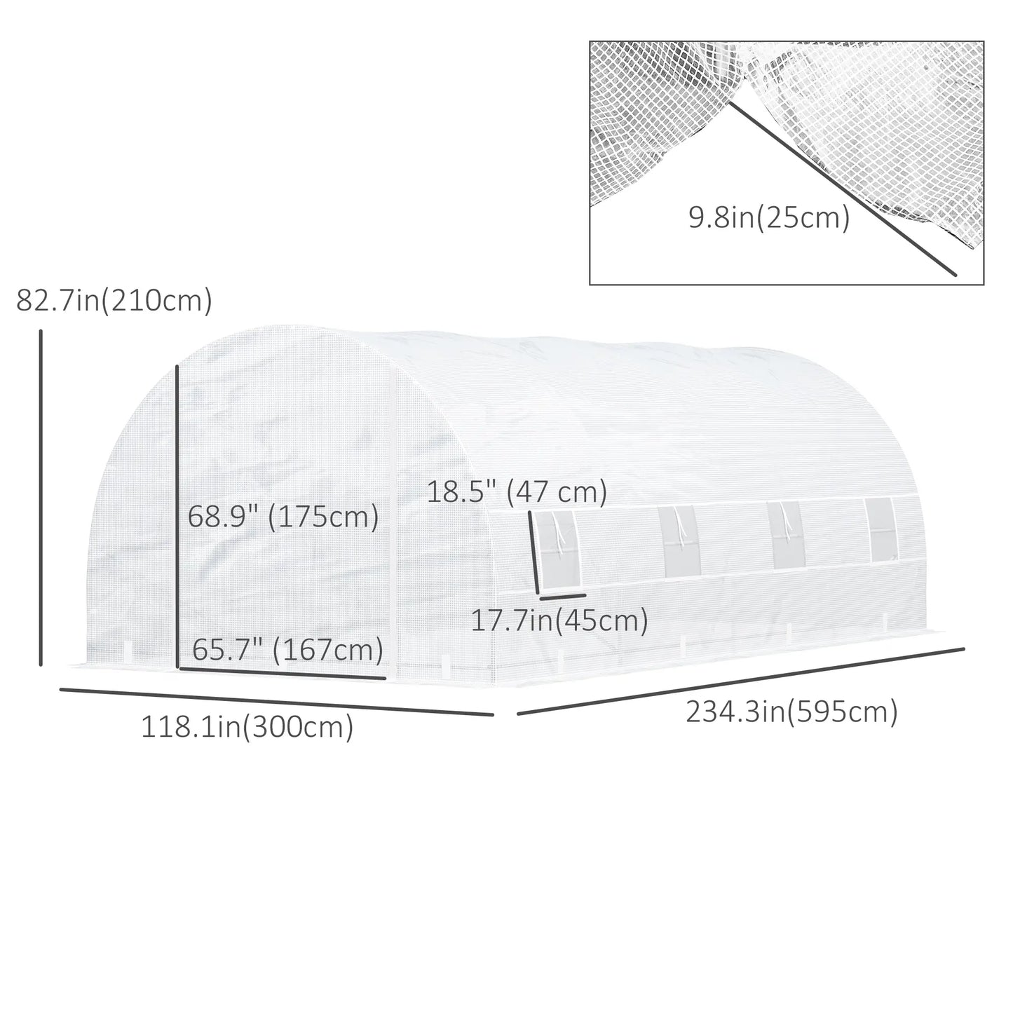 20x10x7ft Heavy Duty Walk-In Greenhouse, Outdoor Plant Grow House, White Tunnel Greenhouses at Gallery Canada