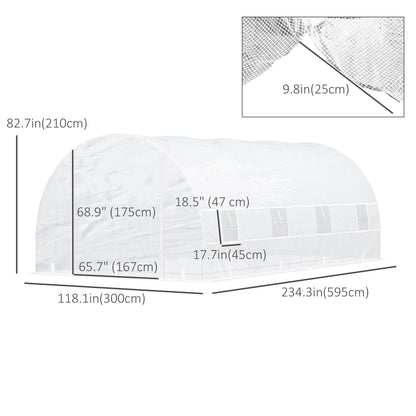 20x10x7ft Heavy Duty Walk-In Greenhouse, Outdoor Plant Grow House, White Tunnel Greenhouses at Gallery Canada