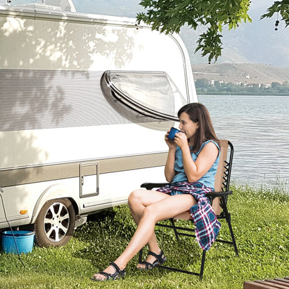 Folding Outdoor Chair, Bungee Sling Patio Dining, 1-Pack, Beige