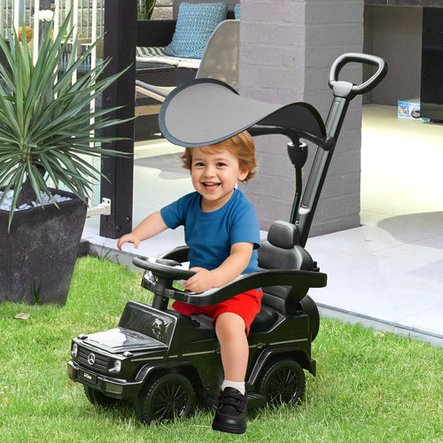 Licensed Push Car, 3-in-1 Toddler Sliding Car, Black