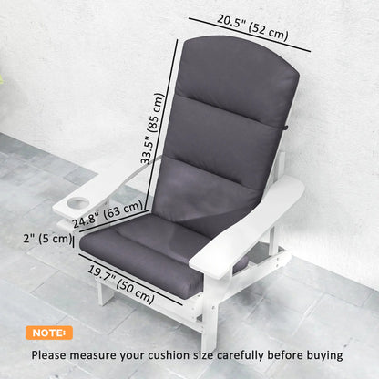 Adirondack Chair Cushion, Replacement with Back and Ties, Grey Patio Chair Cushions at Gallery Canada