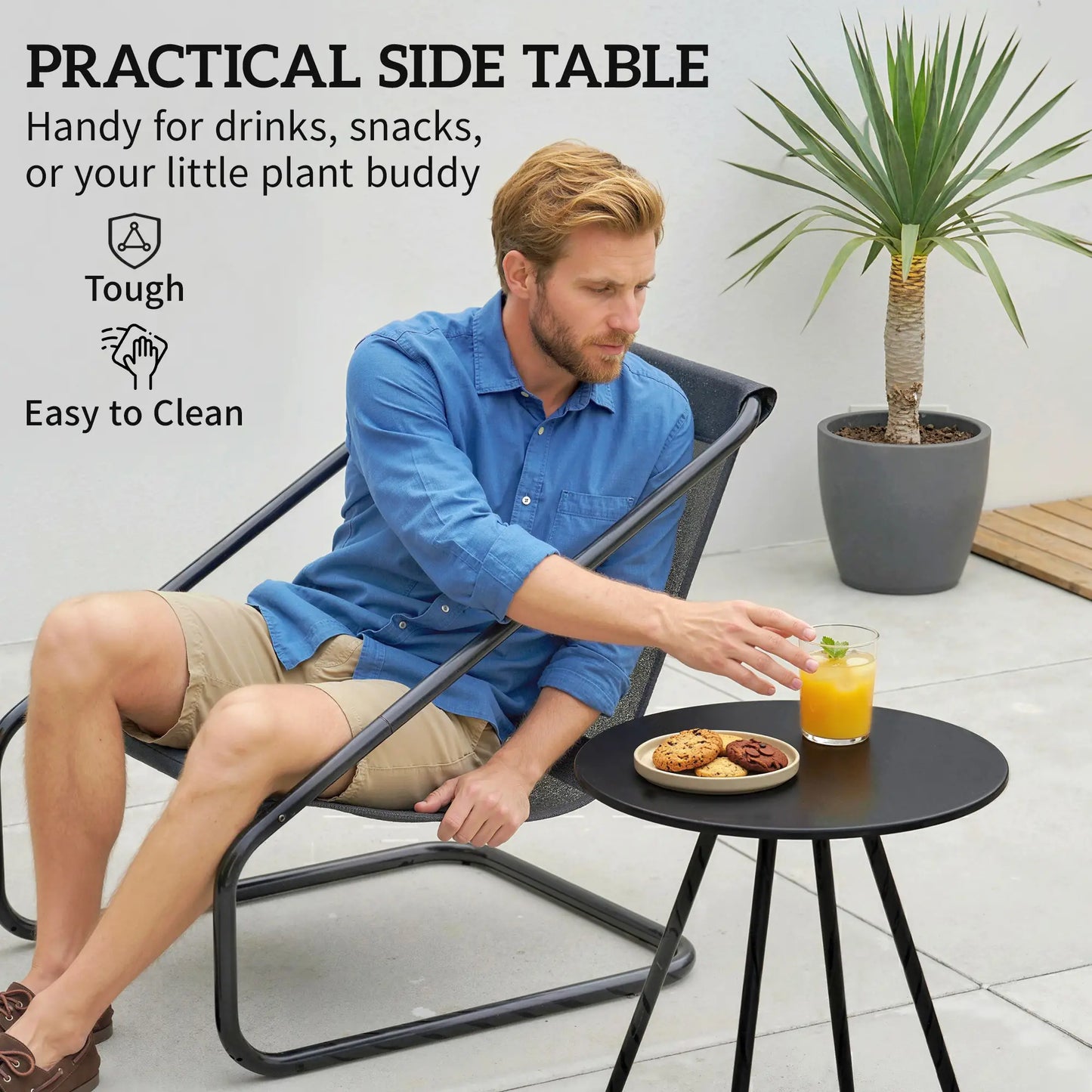 3 Piece Outdoor Bistro Set, 2 Chairs And Table, Light Grey Bistro Sets at Gallery Canada