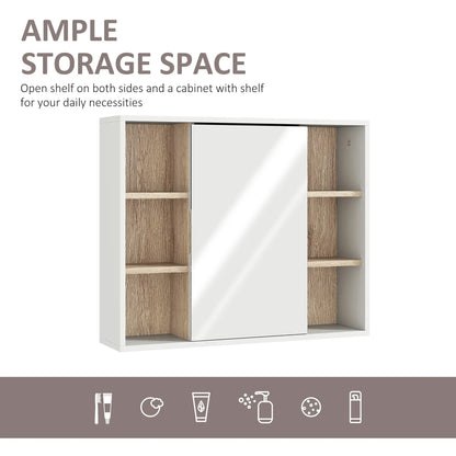 Wall-Mounted Medicine Cabinet with Mirror, Over Toilet Vanity, Oak, White Mirror Medicine Cabinets at Gallery Canada