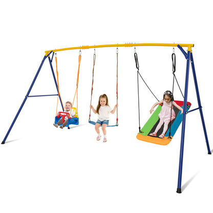 Heavy Duty Carbon Steel Swing Frame, 660 LBS, 3 Swings, Yellow Swing & Playsets at Gallery Canada