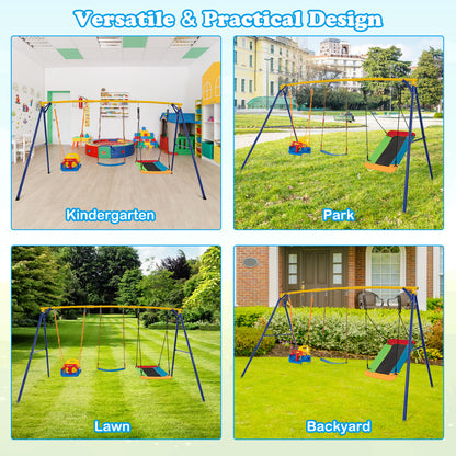 Heavy Duty Carbon Steel Swing Frame, 660 LBS, 3 Swings, Yellow Swing & Playsets at Gallery Canada