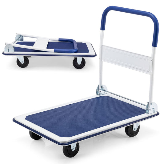 Folding Platform Cart Dolly Hand Truck, 660 Pounds, Blue Outdoor Blue at Gallery Canada