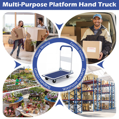 Folding Platform Cart Dolly Hand Truck, 660 Pounds, Blue Outdoor at Gallery Canada