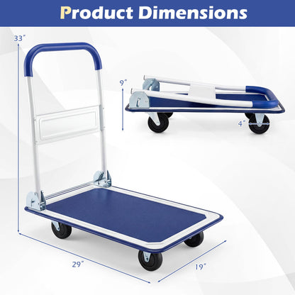 Folding Platform Cart Dolly Hand Truck, 660 Pounds, Blue Outdoor at Gallery Canada
