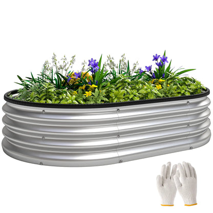 Galvanized Raised Garden Bed, 4 x 3 x 1 ft, Silver Galvanized Planter Boxes at Gallery Canada