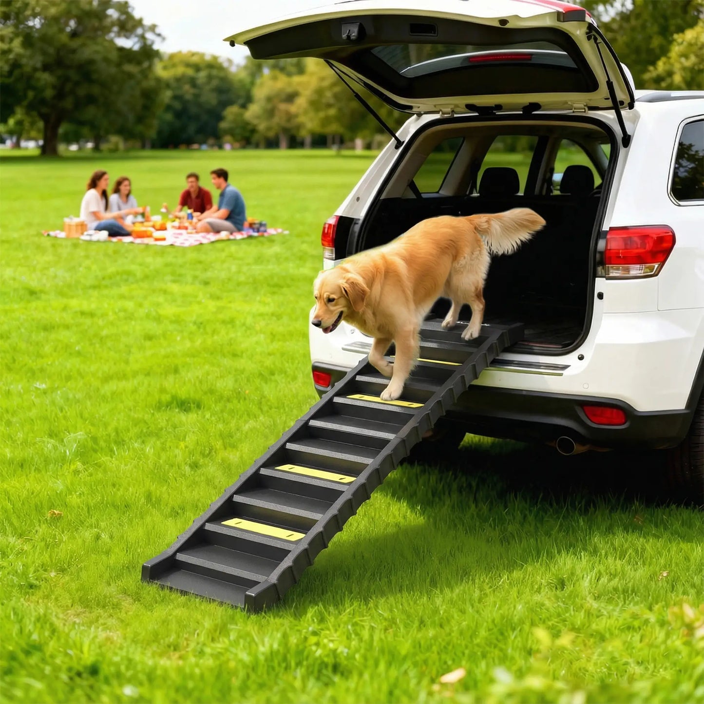 Foldable Dog Ramp With Anti-Slip Steps, Pet Stairs For Senior Pets, Black Dog Stairs at Gallery Canada