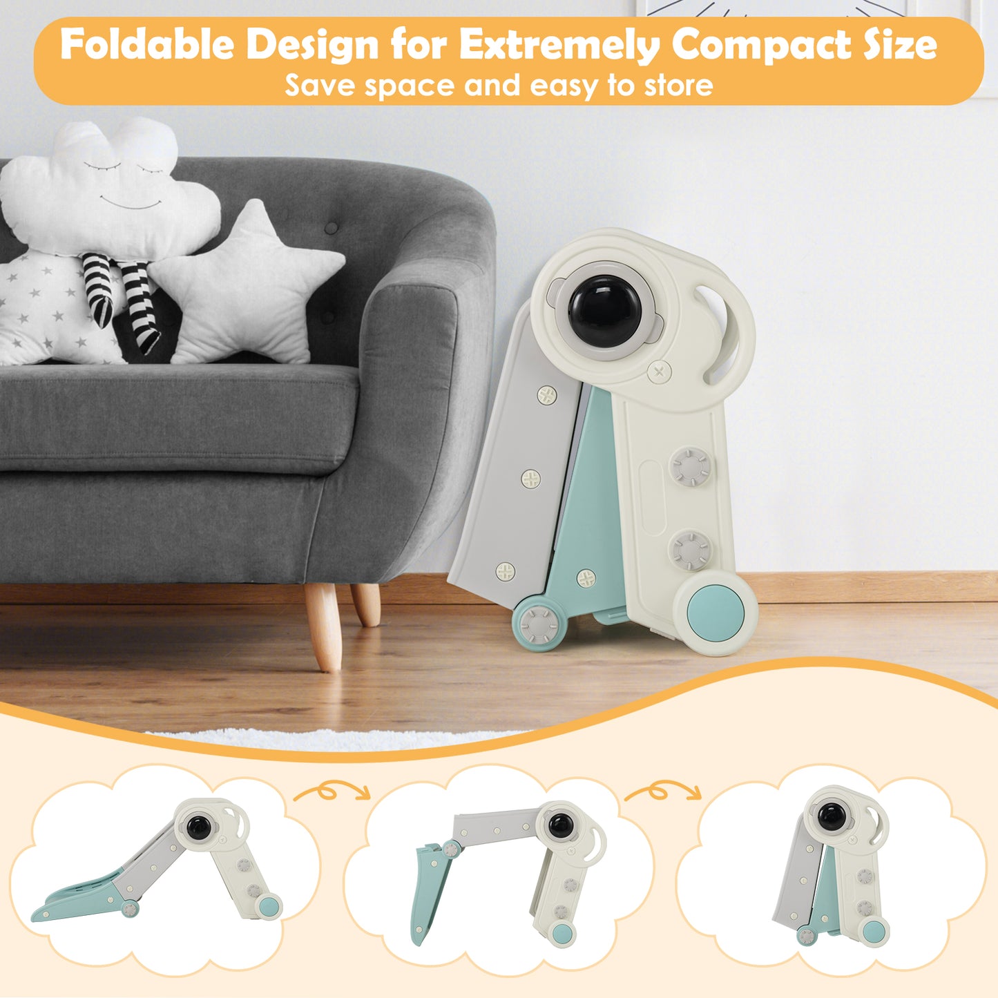 2 in 1 Baby Slide with Climber for Toddlers Age 18+ Months, Blue Climbers & Slides at Gallery Canada