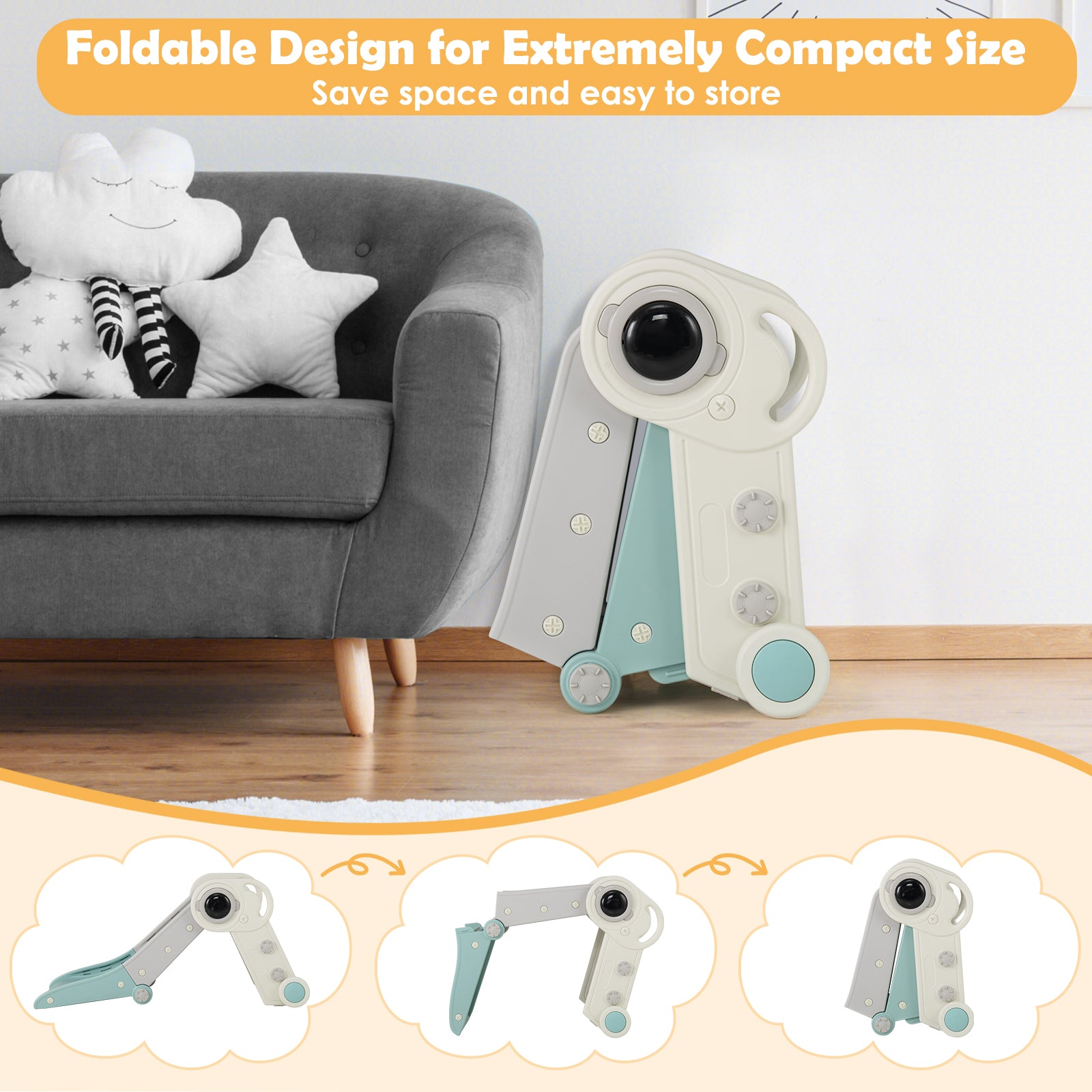 2 in 1 Baby Slide with Climber for Toddlers Age 18+ Months, Blue Climbers & Slides at Gallery Canada