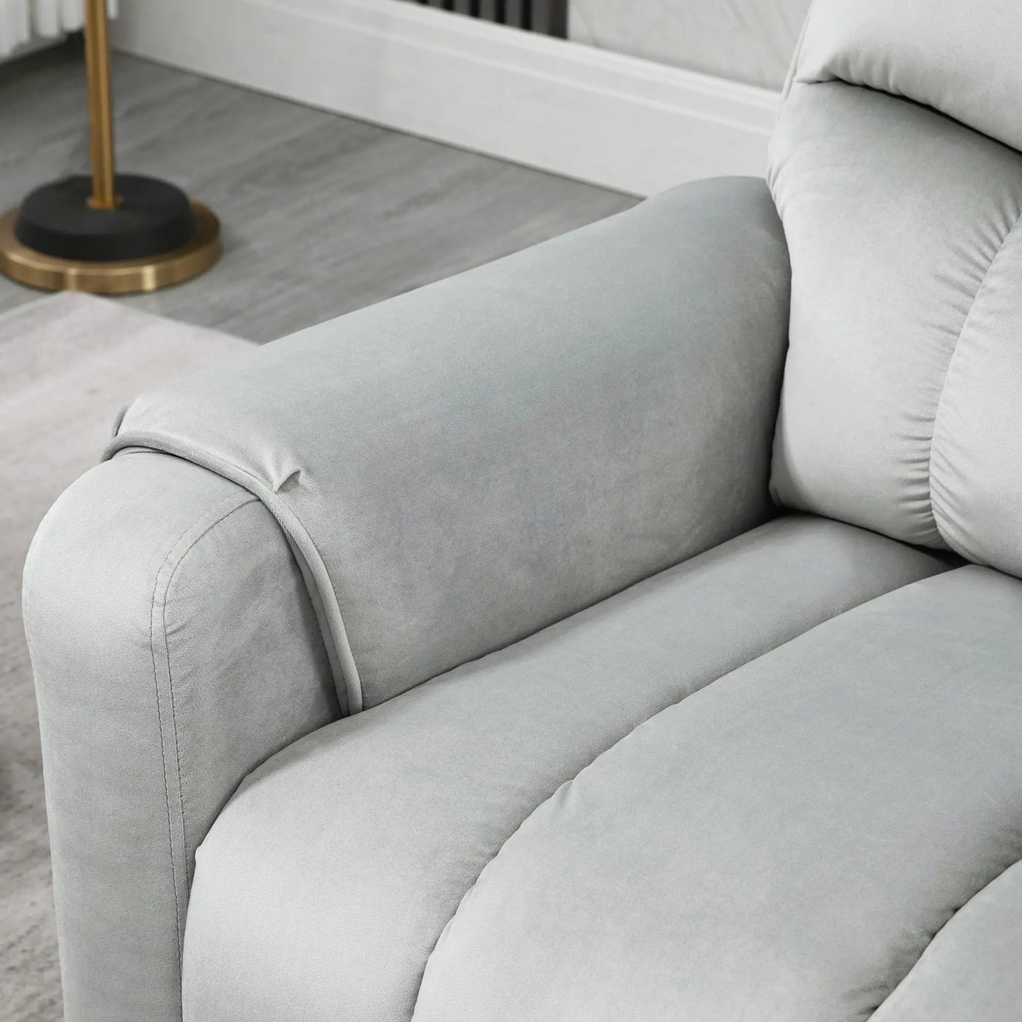 Lift Chair, Massage Recliner with 8 Vibration Points, Footrest, Remote, Grey Electric Power Lift Chairs at Gallery Canada