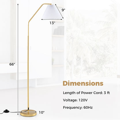 66" Arc Floor Lamp Modern Standing Lamp with Adjustable Lamp Head Pleated Lampshade & Foot Switch Tall Lamp Reading for Living Room Bedroom & Office Table & Floor Lamps at Gallery Canada