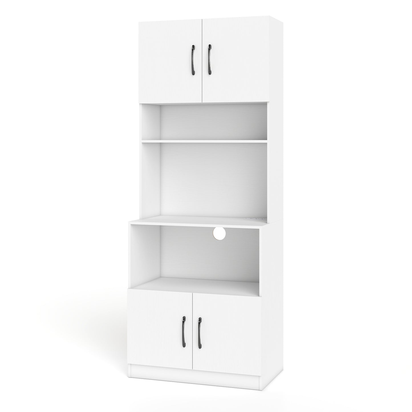 66 Inch Kitchen Pantry Cabinet, Charging Station, Adjustable Shelves, White Sideboards Cabinets & Buffets at Gallery Canada